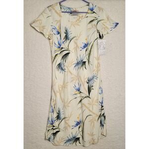 Paradise Found Floral Hawaiian‎ Dress NWT Medium Short Sleeve Vintage Rayon 0200
